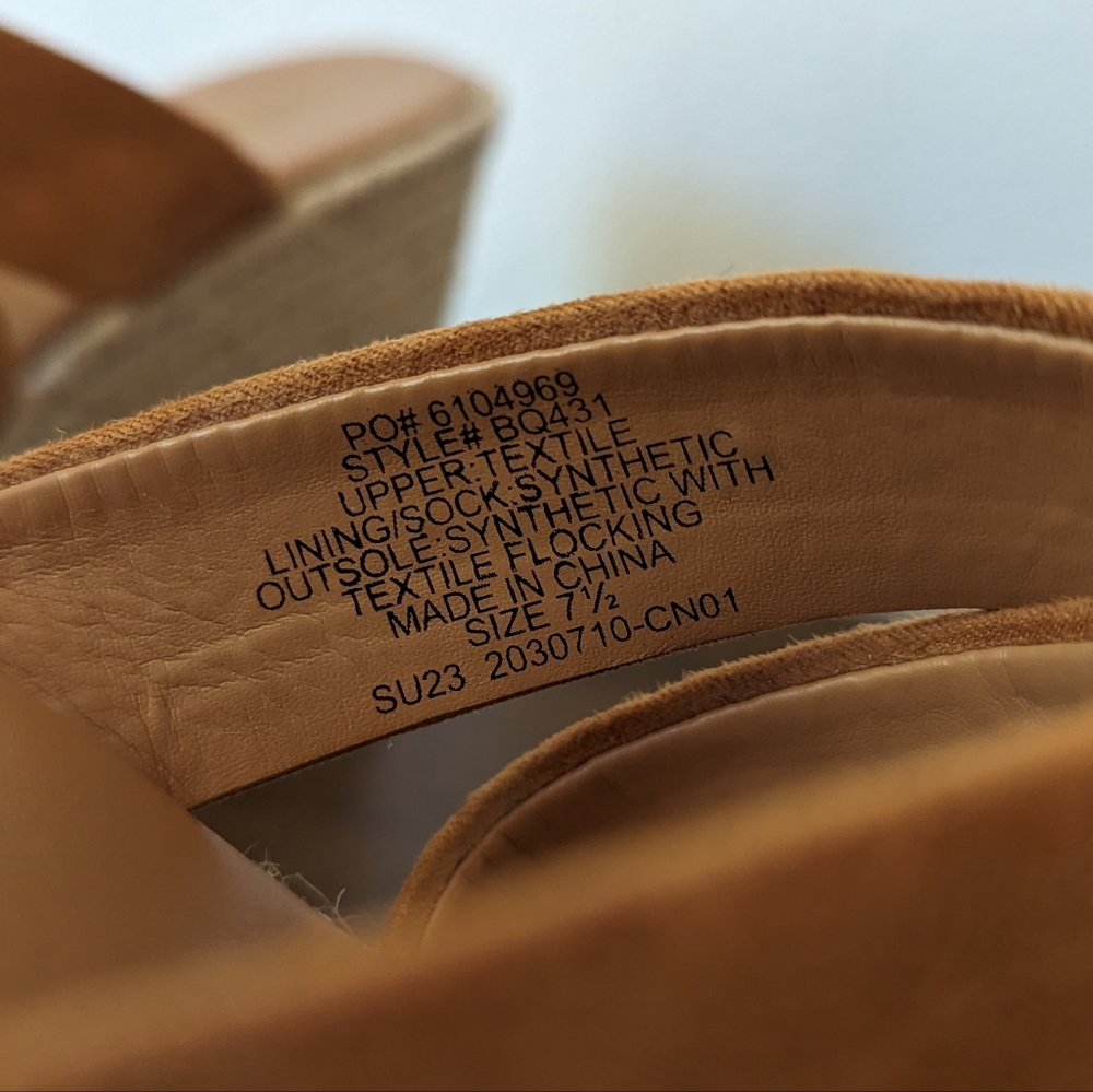 J. Crew Espadrille Wedge Sandals Tan Crossover Suede Straps Size 7.5 - Picture 9 of 12